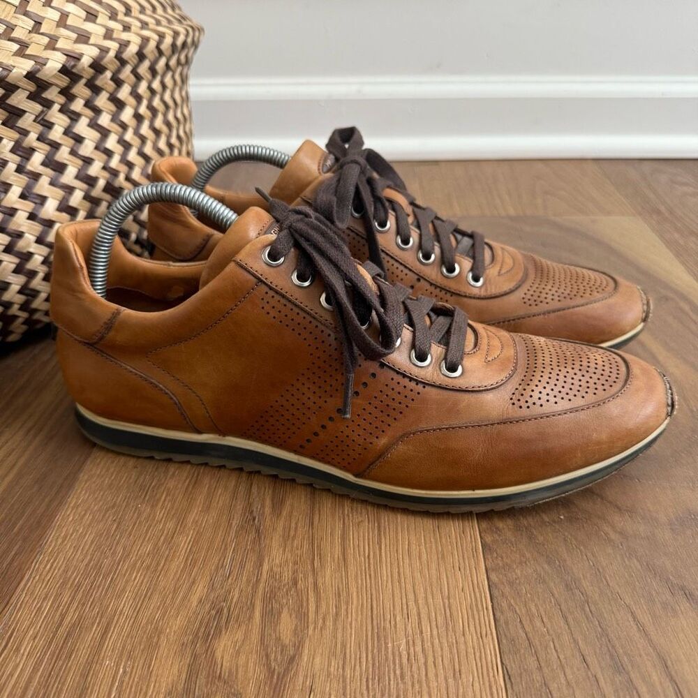 Magnanni Lizandro Leather Athletic Trainer Cuero Tan Brown $400 9